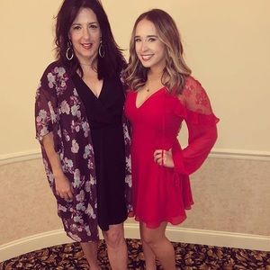 Red dress with lace detailing